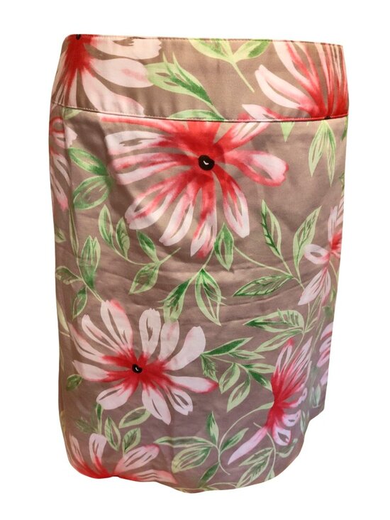 Talbots Dresses & Skirts - Floral Print Talbots Petites Stretch Skirt Size 6 Made In USA Beige With Pink &